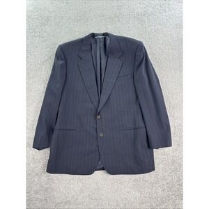 Canali Suit Jacket 46 L Blue Wool Striped Tweed Luxury Premium Classic Italy